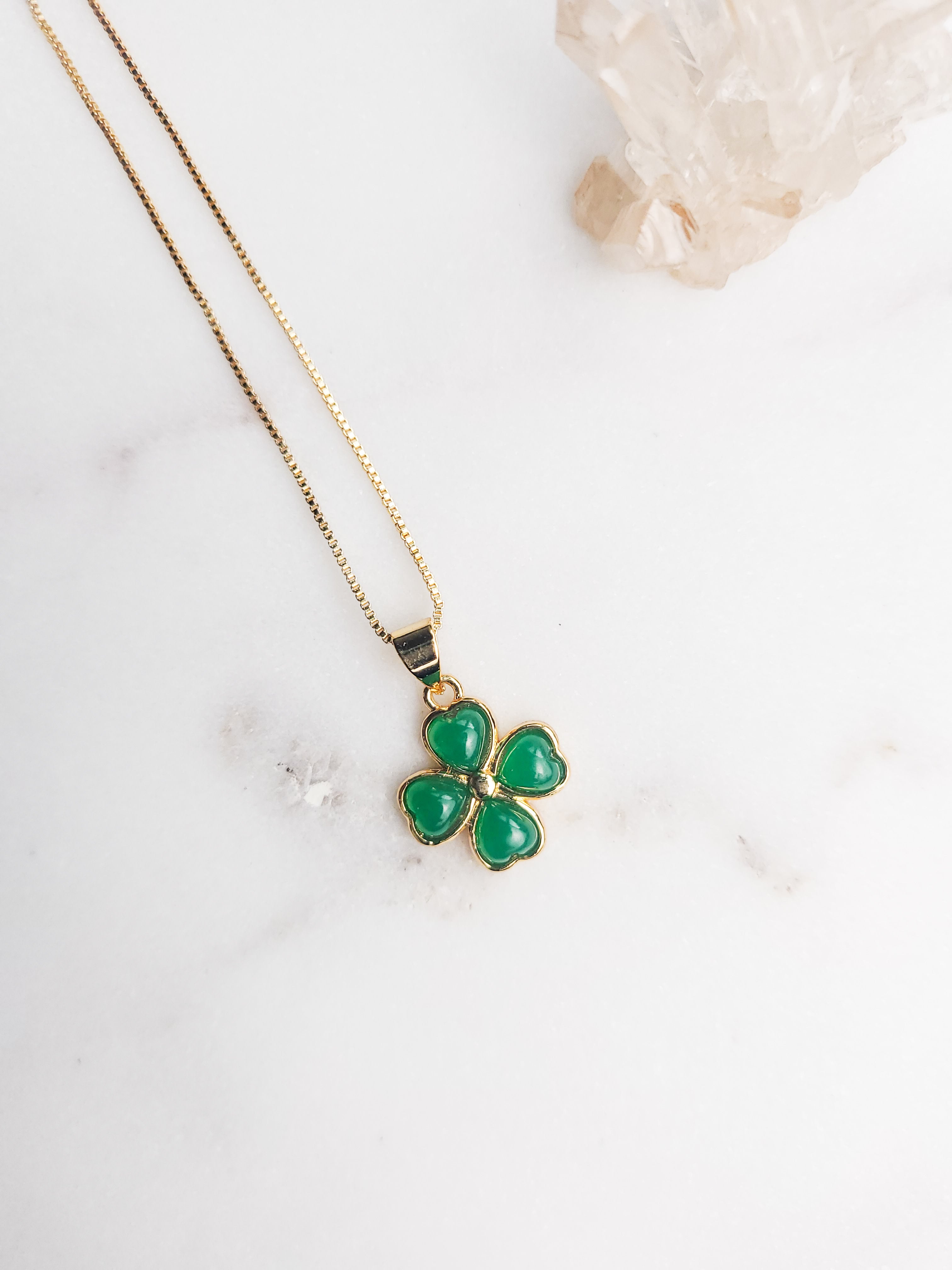 4-Leaf Clover Pendant / Necklace in 24k Gold