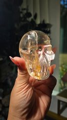 Clear Quartz Skull by Breno Rodrigues Hematite Inclusions - 336 grams
