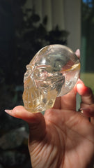 Clear Quartz Skull by Breno Rodrigues Hematite Inclusions - 336 grams