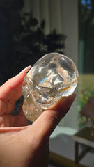 Clear Quartz Skull by Breno Rodrigues Hematite Inclusions - 336 grams
