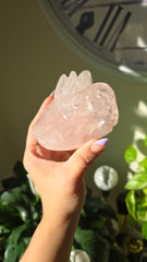 Rose Quartz Intricately Carved Dragon 220p