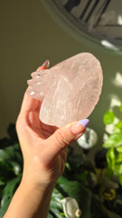 Rose Quartz Intricately Carved Dragon 220p