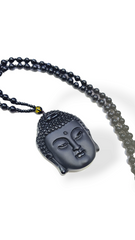 Obsidian Buddha Beaded Necklace