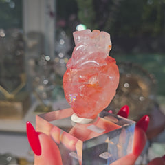 Fire Quartz Anatomical Heart 35a