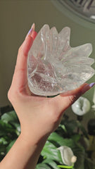 Clear Quartz Intricate Dragon Carving 217i