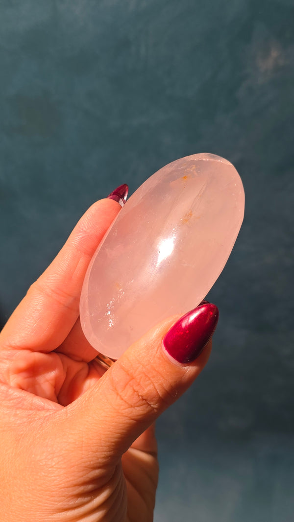 Rose Quartz Palm Stone 42f