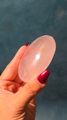 Rose Quartz Palm Stone 42f