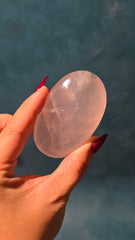 Rose Quartz Palm Stone 42f