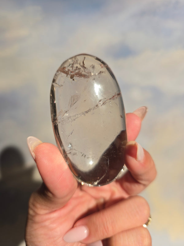 Clear Quartz Palm Stone 33a