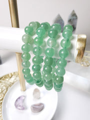 Green Aventurine Crystal Good Luck Prosperity Stretch Beaded Bracelet